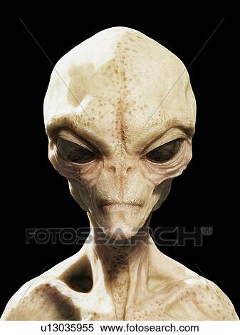 Stock Photography - Alien head, computer illustration.. Fotosearch