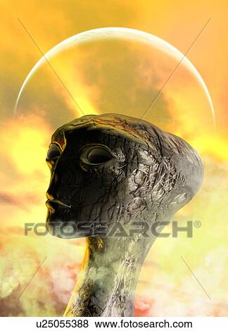 Stock Photo - Alien head, illustration.. Fotosearch