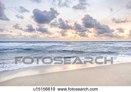Beach at sunset in Boca Raton, Florida, USA View Large Photo Image Stock Photo - Beach at sunset in Boca Raton, Florida, USA. Fotosearch