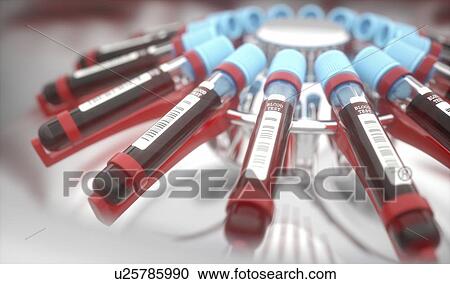 Stock Image - Blood samples in centrifuge, illustration.. Fotosearch