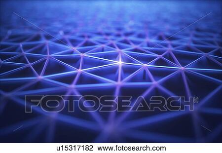 Stock Image - Blue connecting lines, illustration.. Fotosearch