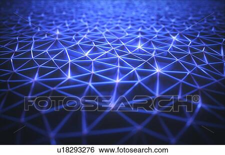 Stock Photograph - Blue connecting lines, illustration.. Fotosearch