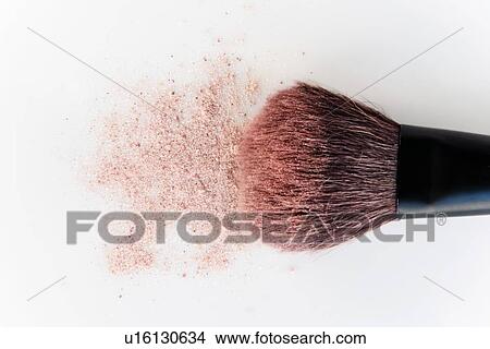 Blush brush with pink blush View Large Photo Image Picture - Blush brush with pink blush. Fotosearch