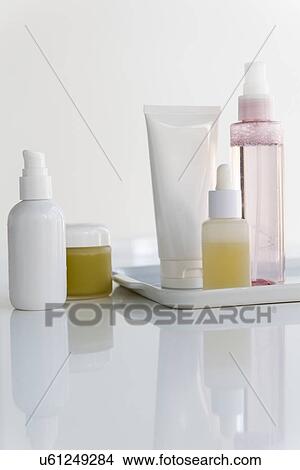 Picture - Bottles of skin care. Fotosearch