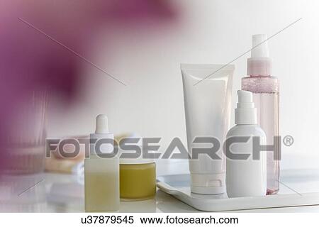 Stock Photography - Bottles of skin care. Fotosearch