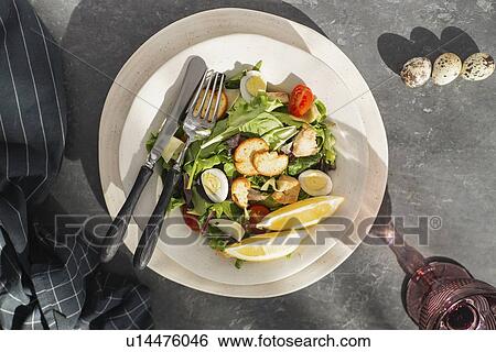Bowl of Caesar salad View Large Photo Image Stock Photograph - Bowl of Caesar salad. Fotosearch