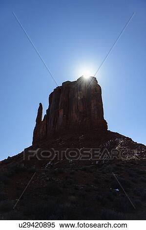 Stock Photography - Butte at sunset in Monument Valley, Arizona, USA. Fotosearch
