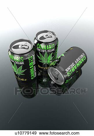 Cannabis energy drinks cans, illustration. View Large Photo Image Stock Photo - Cannabis energy drinks cans, illustration.. Fotosearch