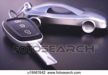 Stock Image - Car key and key fob, illustration.. Fotosearch