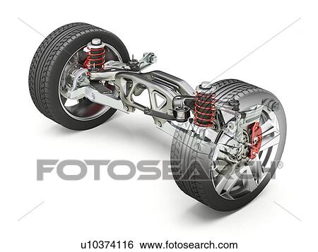 Stock Photograph - Car suspension wheels and suspension, illustration.. Fotosearch