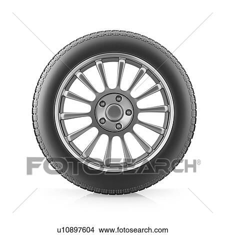 Car tire with wheel, illustration. View Large Photo Image Picture - Car tire with wheel, illustration.. Fotosearch