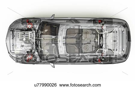 Stock Photograph - Car viewed from above, illustration.. Fotosearch
