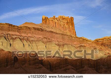 Stock Image - Castle Rock in Capitol Reef National Park, Utah, USA. Fotosearch