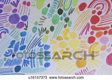 Stock Image - Child's colorful drawing. Fotosearch