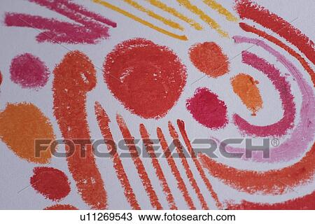 Stock Image - Child's red toned drawing. Fotosearch