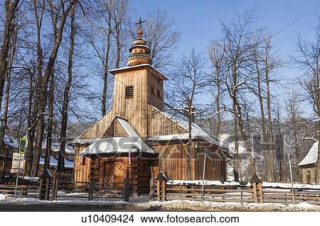 Church of Our Lady of Czestochowa during winter in Zakopane, Poland View Large Photo Image Picture - Church of Our Lady of Czestochowa during winter in Zakopane, Poland. Fotosearch