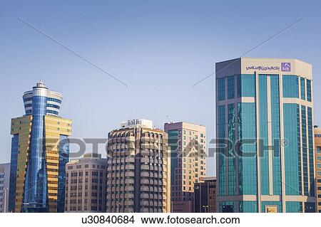 Picture - City skyline in Manama, Bahrain. Fotosearch