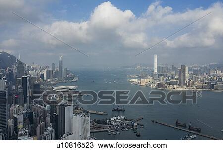 Cityscape by sea in Hong Kong, China View Large Photo Image Stock Image - Cityscape by sea in Hong Kong, China. Fotosearch