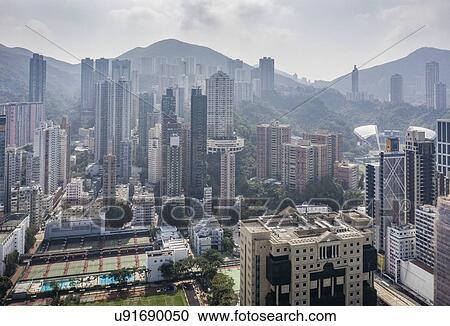 Stock Image - Cityscape of Hong Kong, China. Fotosearch
