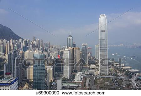 Stock Image - Cityscape with Nina Tower in Hong Kong, China. Fotosearch