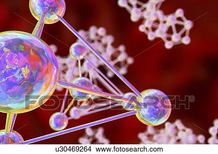 Close-up view of molecules, computer illustration. View Large Photo Image Picture - Close-up view of molecules, computer illustration.. Fotosearch