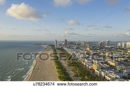 Picture - Coastline of Miami Beach in Florida, USA. Fotosearch