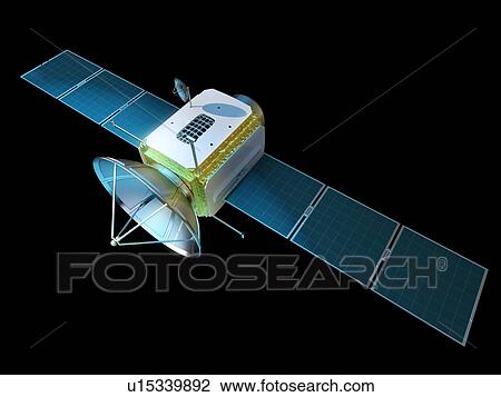 Communications satellite, illustration. View Large Photo Image Stock Image - Communications satellite, illustration.. Fotosearch