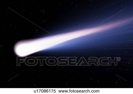 Computer illustration of a comet speeding through space. View Large Photo Image Stock Photography - Computer illustration of a comet speeding through space.. Fotosearch