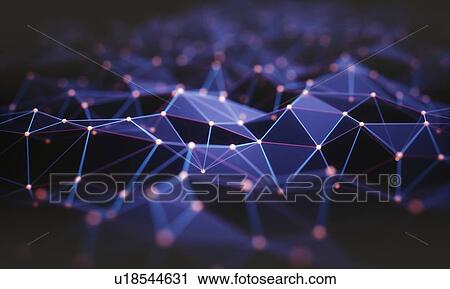 Stock Image - Connecting lines, illustration.. Fotosearch