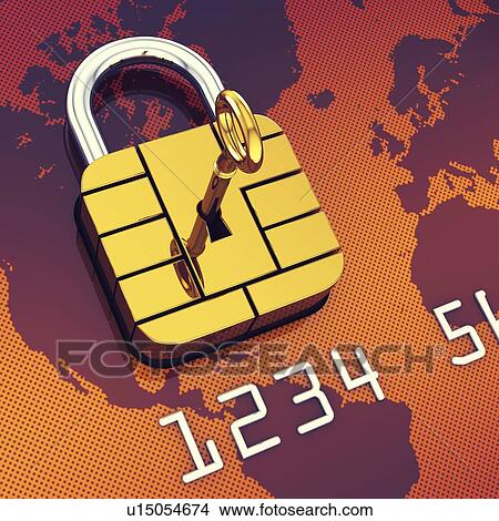 Picture - Credit card security, conceptual illustration.. Fotosearch