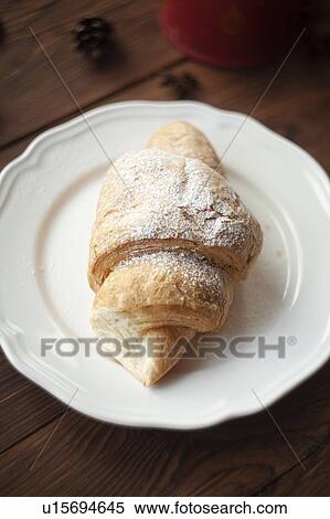 Stock Photography - Croissant on plate. Fotosearch