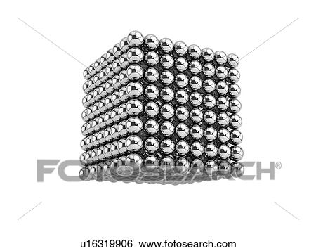 Stock Photograph - Cube of metal balls, illustration.. Fotosearch