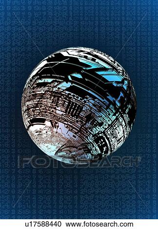 Stock Image - Data sphere, conceptual artwork.. Fotosearch