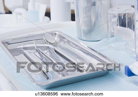 Dental equipment on tray View Large Photo Image Stock Photograph - Dental equipment on tray. Fotosearch