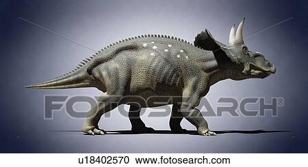Stock Image - Diceratops, computer illustration.. Fotosearch