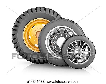 Different vehicle wheels, illustration. View Large Photo Image Stock Photo - Different vehicle wheels, illustration.. Fotosearch