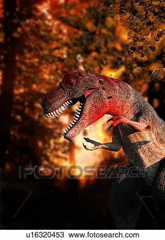 Stock Image - Dinosaur, computer artwork.. Fotosearch