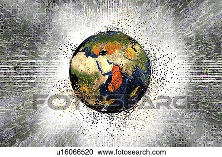 Earth destruction. Conceptual illustration showing the destruction of the Earth by various global problems. View Large Photo Image Stock Image - Earth destruction. Conceptual illustration showing the destruction of the Earth by various global problems.. Fotosearch