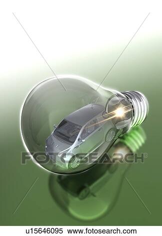Stock Photography - Electric car, conceptual illustration.. Fotosearch