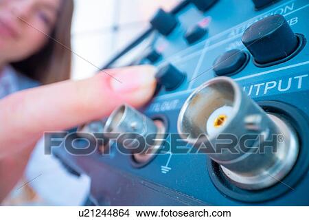 Picture - Electrical engineer in laboratory.. Fotosearch