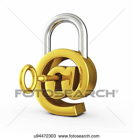 Email security, conceptual illustration. At sign as padlock. View Large Photo Image Stock Image - Email security, conceptual illustration. At sign as padlock.. Fotosearch