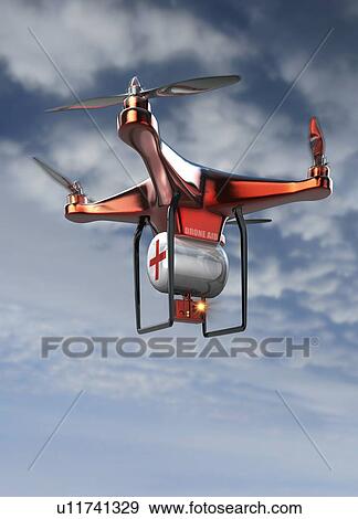 Emergency drone, illustration. View Large Photo Image Stock Photo - Emergency drone, illustration.. Fotosearch