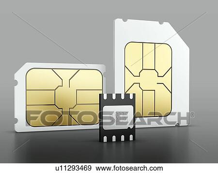 Stock Photo - eSIM and SIM cards, illustration.. Fotosearch