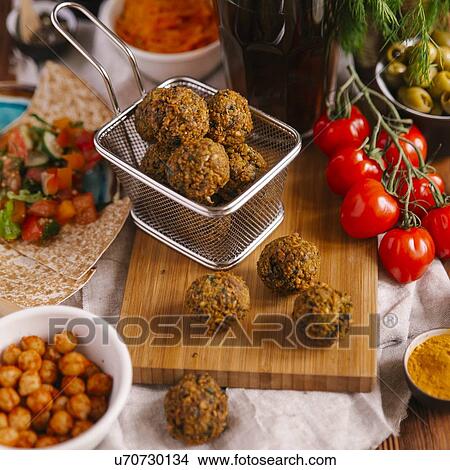 Falafel with ingredients View Large Photo Image Picture - Falafel with ingredients. Fotosearch