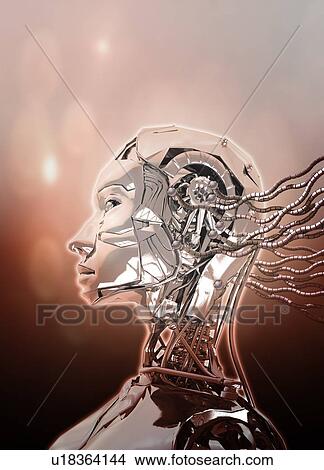 Female android, illustration. View Large Photo Image Picture - Female android, illustration.. Fotosearch
