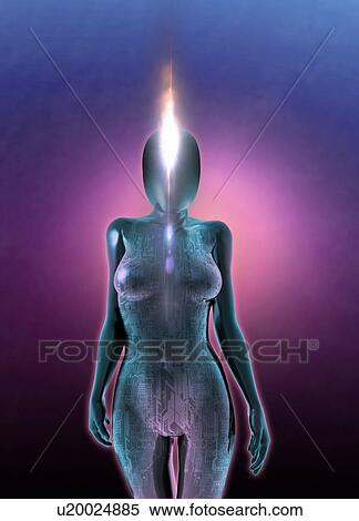 Stock Photography - Female android, illustration.. Fotosearch