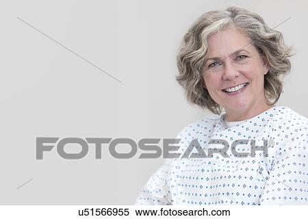 Stock Photography - Female patient smiling towards camera.. Fotosearch