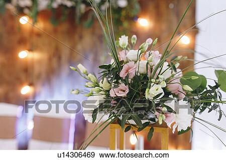 Stock Photo - Flower arrangement at wedding. Fotosearch