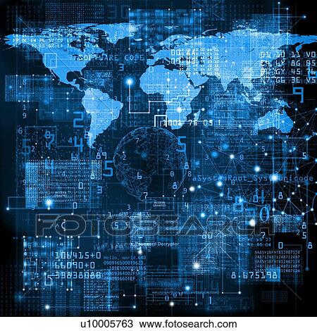Stock Image - Global data network, abstract illustration.. Fotosearch