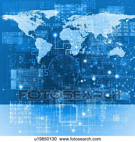 Stock Image - Global data network, abstract illustration.. Fotosearch